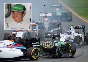 Kobayashi's season began on the wrong foot, with a brake failure at the very start of the Australian Grand Prix costing him his strongest starting position this season.